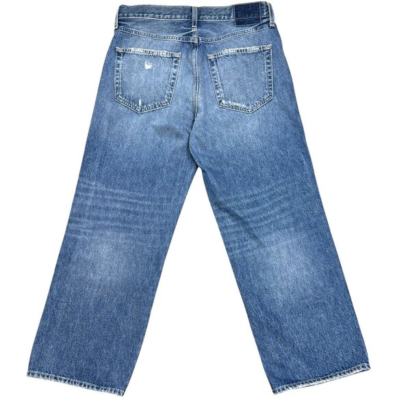 AMO Billie Warmth Mid Wash Distressed Cropped Jeans - Picture 7 of 9